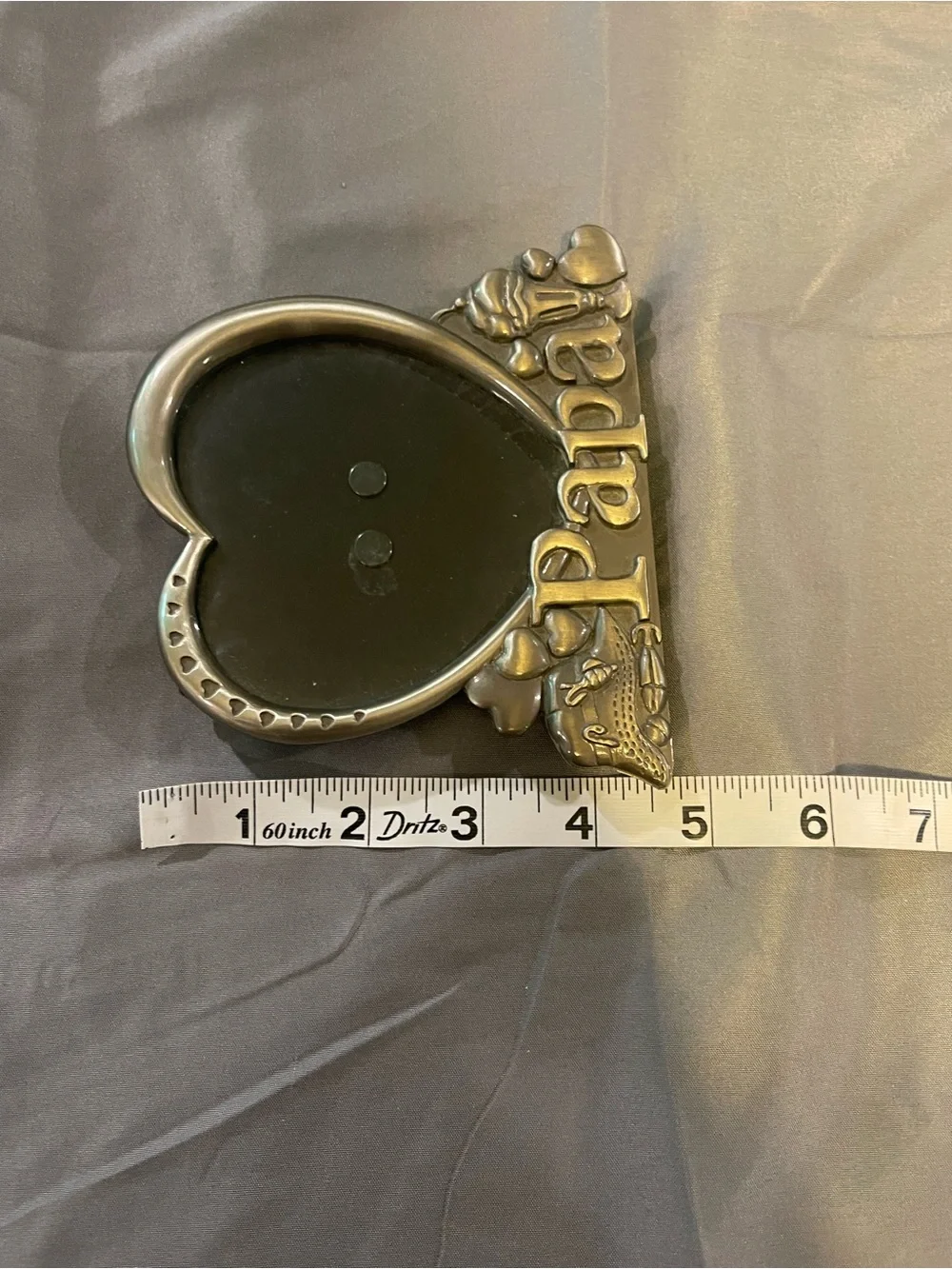 Heart-Shaped 'Papa' Photo Frame in Silver Tone